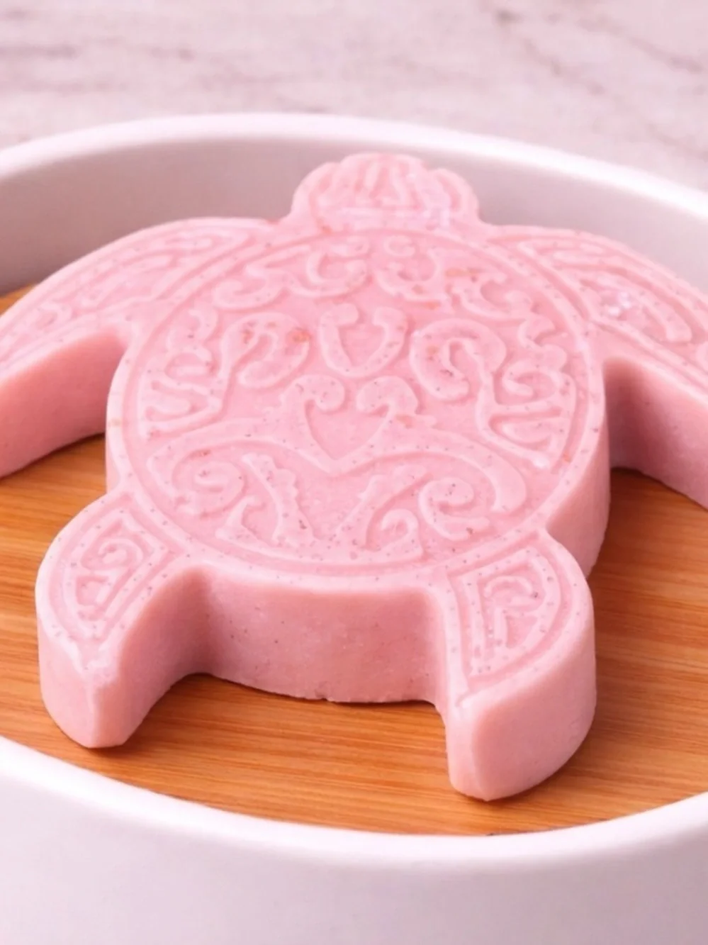 Strawberry vanilla coconut soap turtle 3x3in 10oz handmade Shea butter based